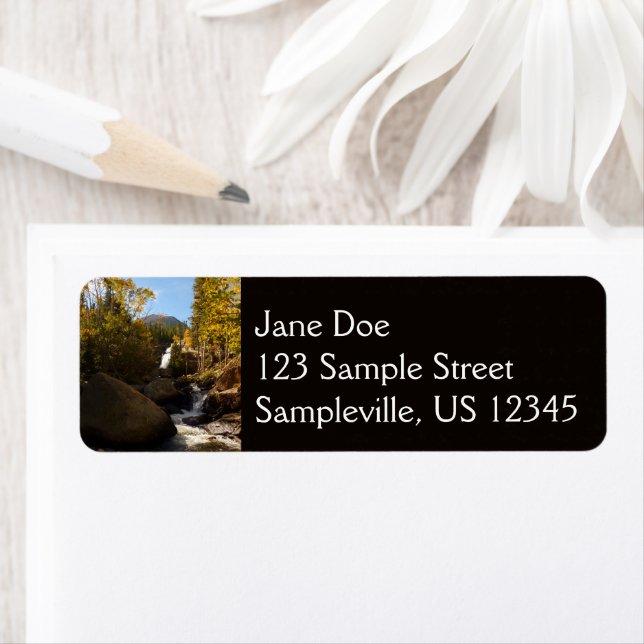 Alberta Falls in Autumn at Rocky Mountains Label (Insitu)