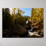 Alberta Falls in Autumn at Rocky Mountains Poster