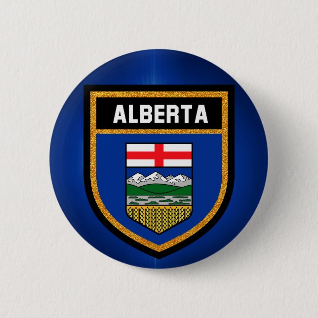 Alberta Flag Pinback Button (Front)