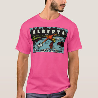 Alberta Fly Fishing Ab Vintage Travel Decal T-Shirt