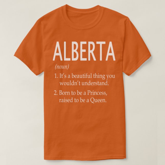 Alberta Name Gift T-Shirt (Design Front)