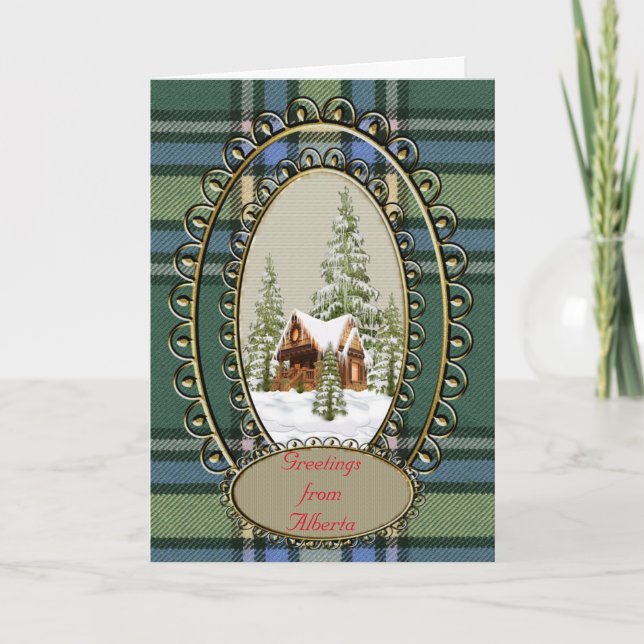 Alberta Original Provincial Tartan Holiday Card (Front)