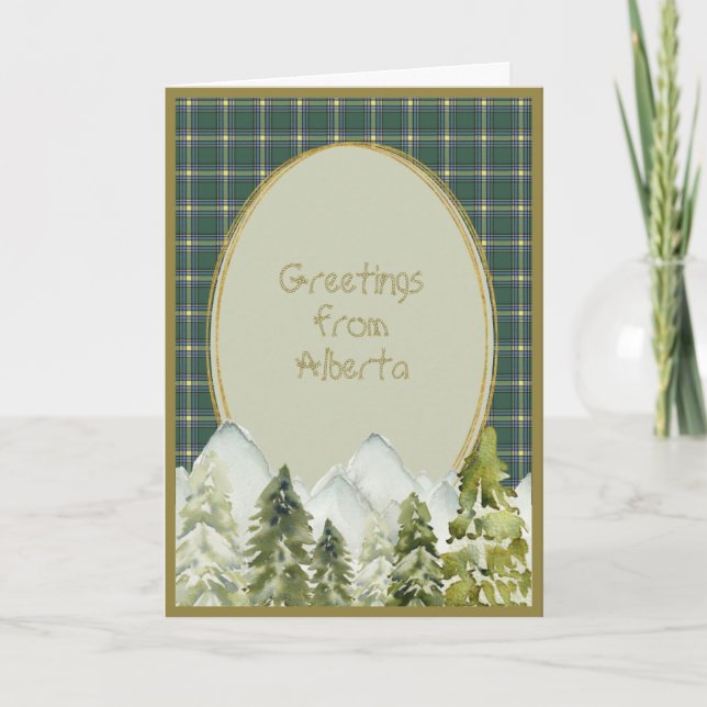 Alberta Original Provincial Tartan Holiday Card (Front)