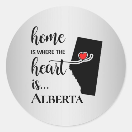 Alberta Province Home is Where Heart is Classic Round Sticker