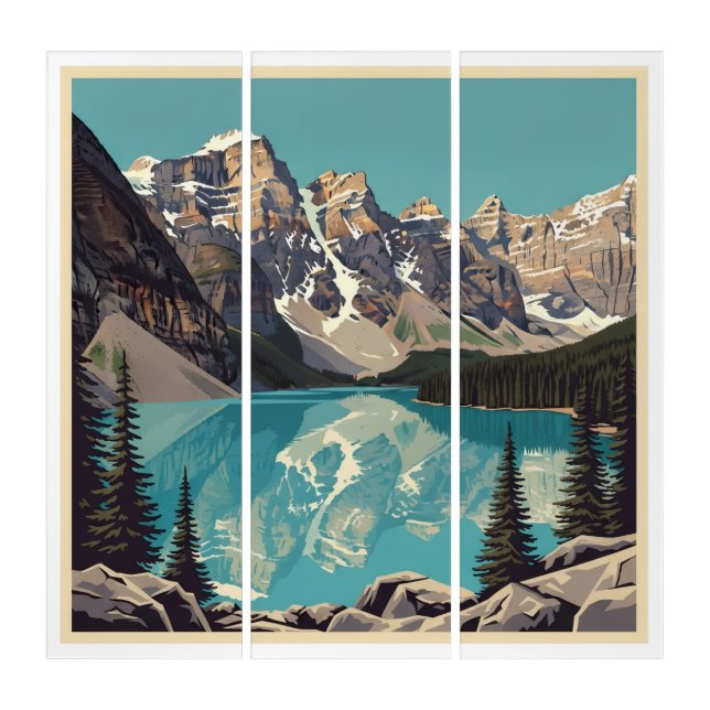 Alberta Rocky Mountain Peaks Triptych (Front)