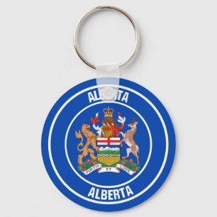 Alberta Round Emblem Keychain