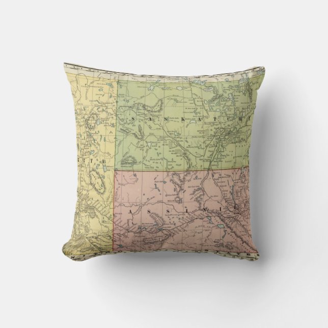 Alberta, Saskatchewan Throw Pillow (Front)