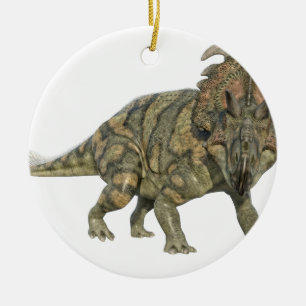 Albertaceratops Dinosaur Looking to the Front Ceramic Ornament