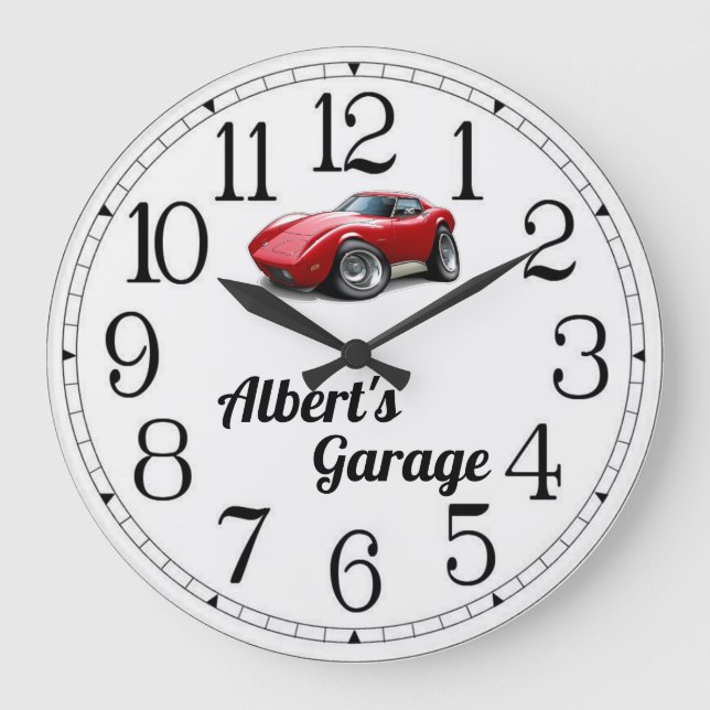 Albert's Corvette Garage Large Clock (Front)