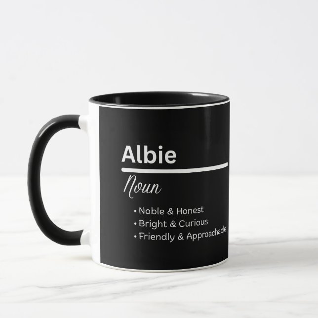 Albie Boy Name Definition Personalized Mug (Left)