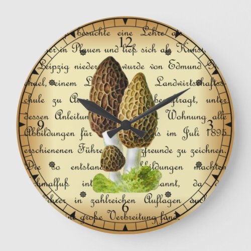 Albin Schmalfu  Spitzmorchel_1 Mushrooms   Large Clock