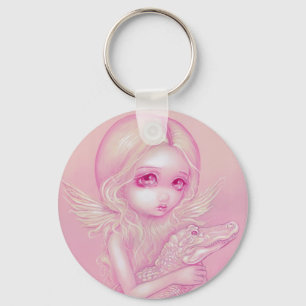 "Albino Alligator Angel" Keychain