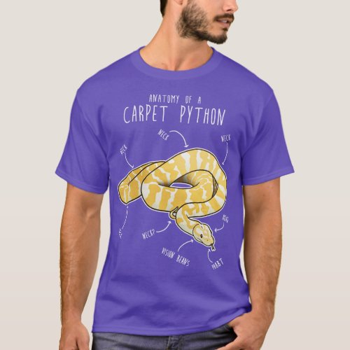 Albino Darwin pet Python Snake Anatomy T_Shirt