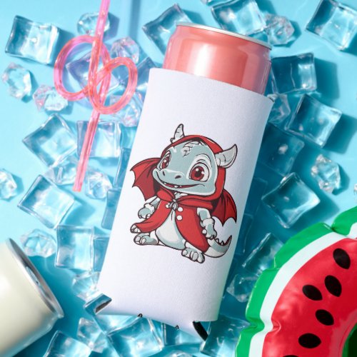 Albino Dragon in Red Seltzer Can Cooler
