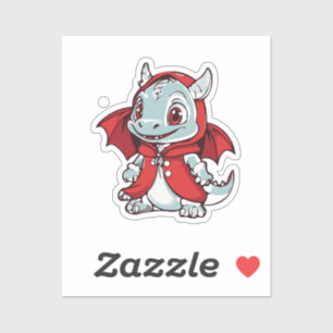 Albino Dragon in Red Sticker
