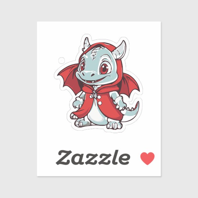 Albino Dragon in Red Sticker (Sheet)