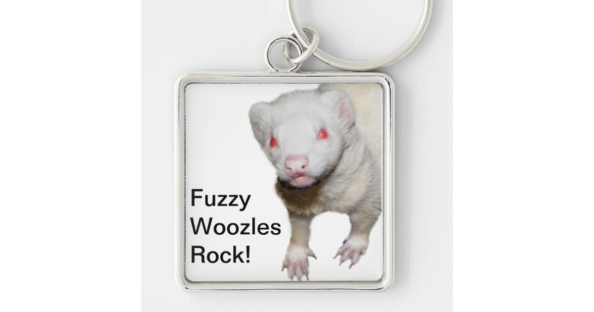 Albino Ferret Picture Keychain Zazzle