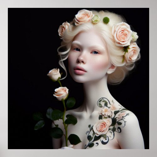 Albino Girl Potrait art  Poster