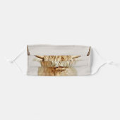 Albino Highland Cow Adult Cloth Face Mask (Front, Folded)