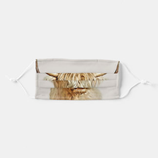 Albino Highland Cow Adult Cloth Face Mask