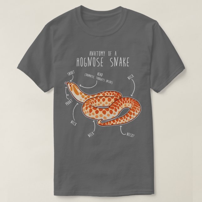 Albino Hognose Snake Anatomy T-Shirt (Design Front)