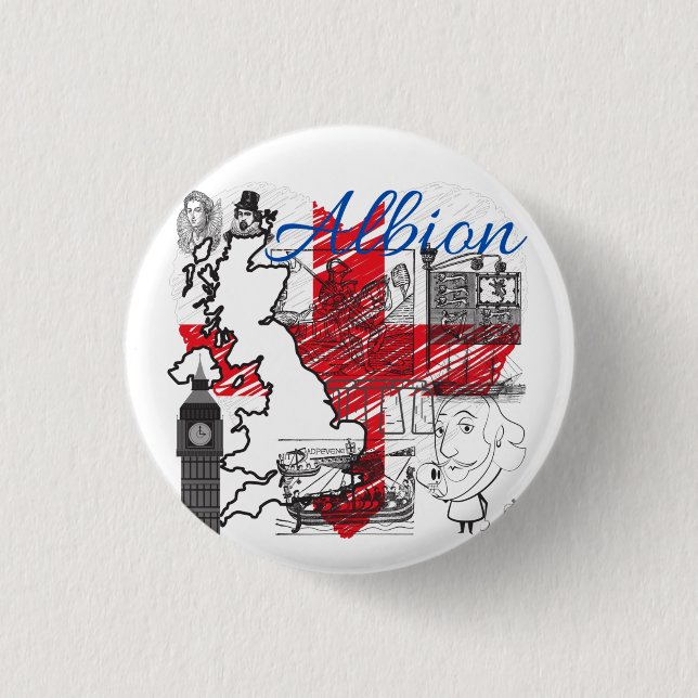 Albion - For the Love of England Button (Front)