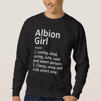 Albion Girl Mi Michigan Funny City Home Roots Sweatshirt