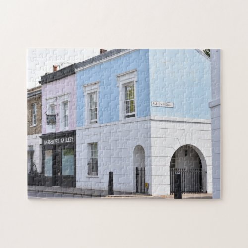 Albion Mews Pastel Houses Islington London England Jigsaw Puzzle