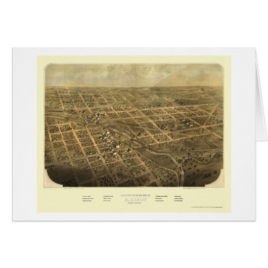 Albion, MI Panoramic Map - 1868 Cards (Front Horizontal)