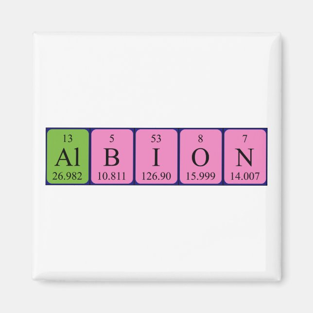 Albion periodic table name magnet (Front)