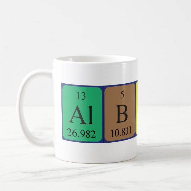 Albion periodic table name mug (Left)