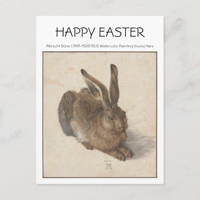Albrecht Dürer 1502 HARE Easter Postcard (Front)