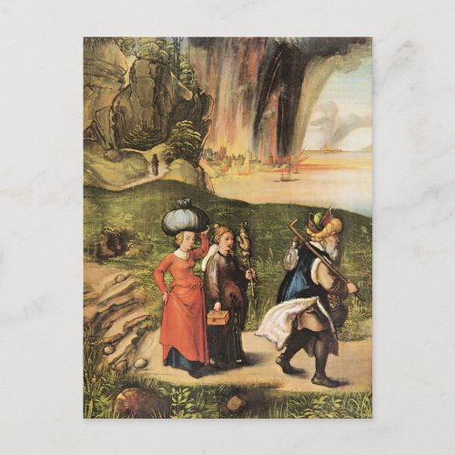 Albrecht Durer painting Lots Escape Postcard