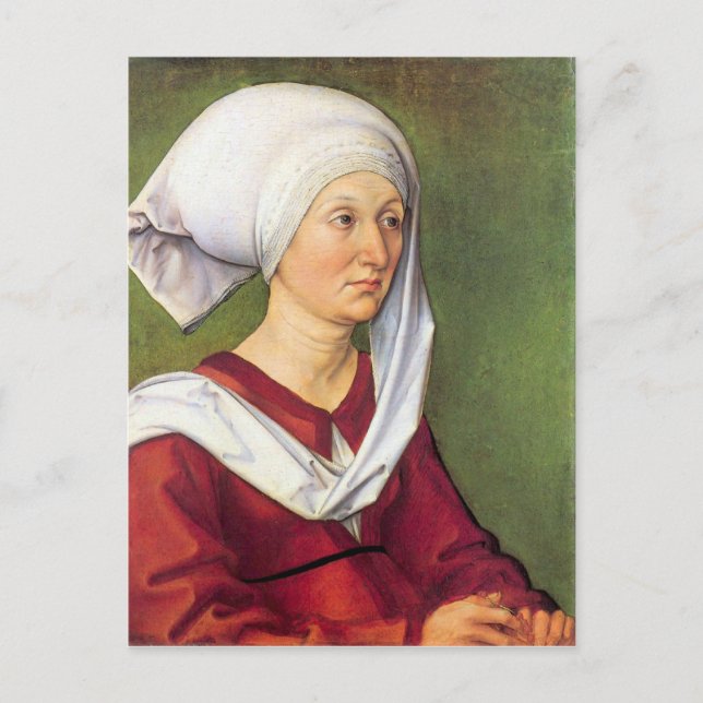 Albrecht Durer - Portrait of Barbara Durer born Ho Postcard (Front)