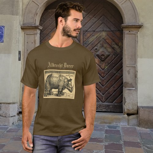 Albrecht Durer Rhinoceros woodcut Renaissance  T_Shirt