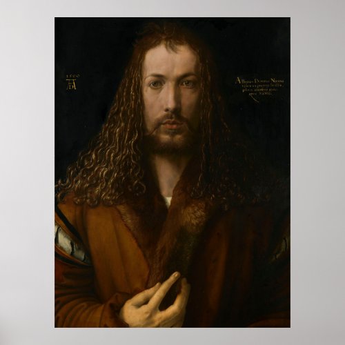 Albrecht Drer _ self portrait 1500 Poster