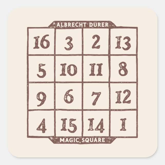 Albrecht Dürer Square Mystery Sticker (Front)