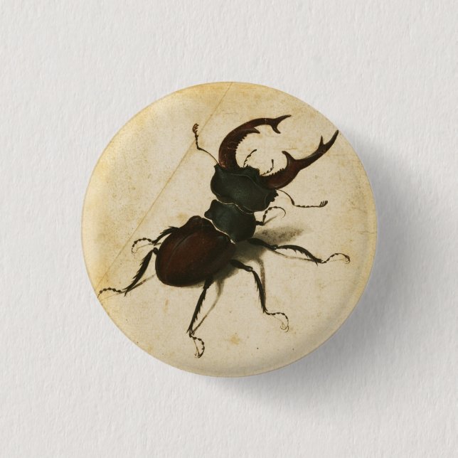 Albrecht Durer Stag Beetle Renaissance Vintage Art Button (Front)