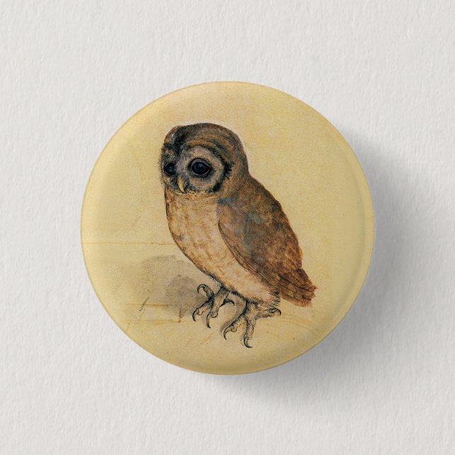 Albrecht Durer The Little Owl Pinback Button (Front)