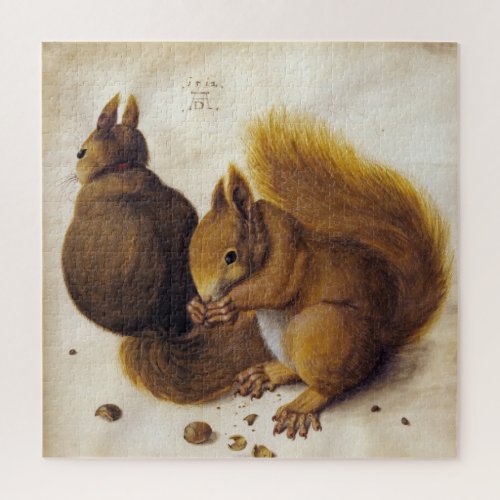 Albrecht Drer Two Squirrels _ Fine Art  Jigsaw Puzzle