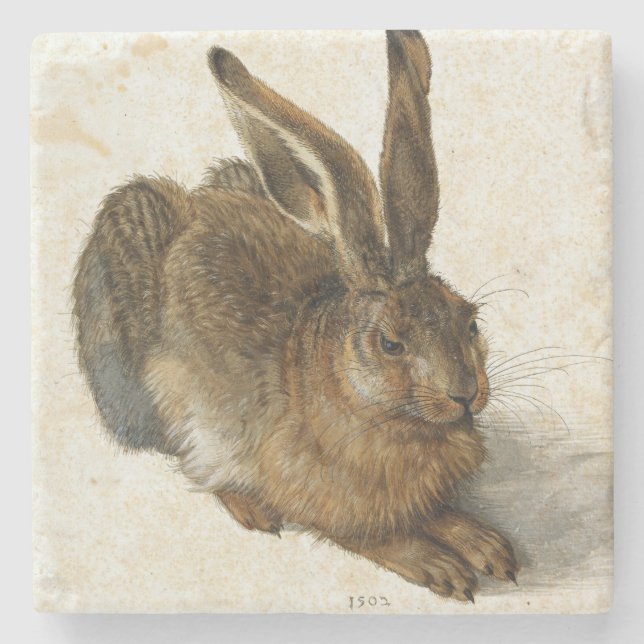 ALBRECHT DÜRER - Young hare 1502 Stone Coaster (Front)