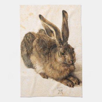 Albrecht Durer Young Hare Kitchen Towel by VintageSpot at Zazzle