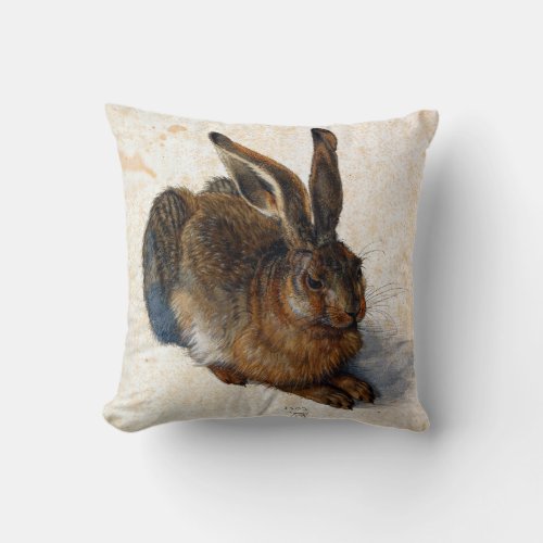 Albrecht Drer Young Hare Throw Pillow
