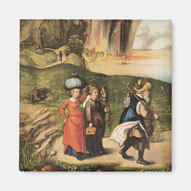 Albrecht Durer's painting, Lot's Escape, Magnet (Front)