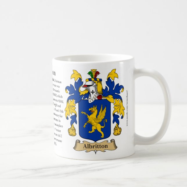 Albritton Family Coat of Arms Coffee Mug (Right)