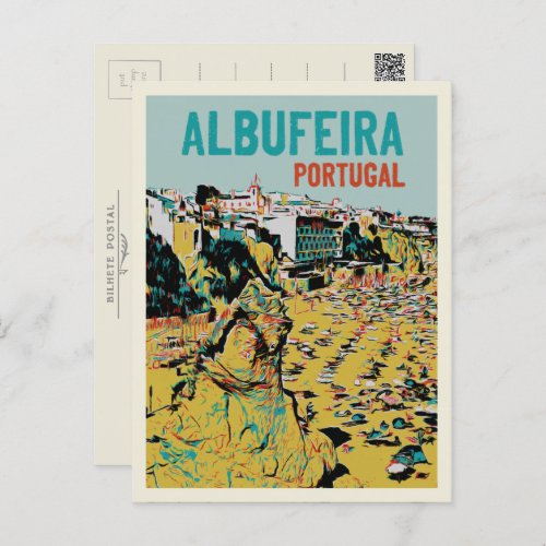 Albufeira Algarve Lagos coast Portugal travel Postcard