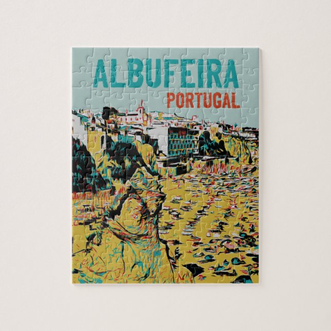 Albufeira Algarve Portugal vintage travel Jigsaw Puzzle (Vertical)