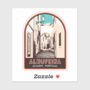 Albufeira old town illustration Algarve Portugal Sticker