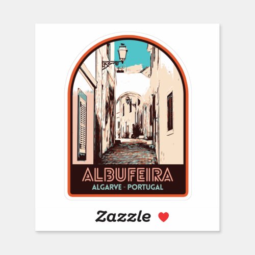 Albufeira old town illustration Algarve Portugal Sticker