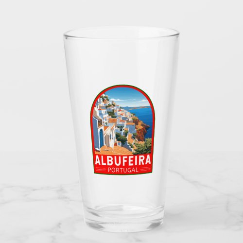 Albufeira Portugal Travel Art Vintage Glass